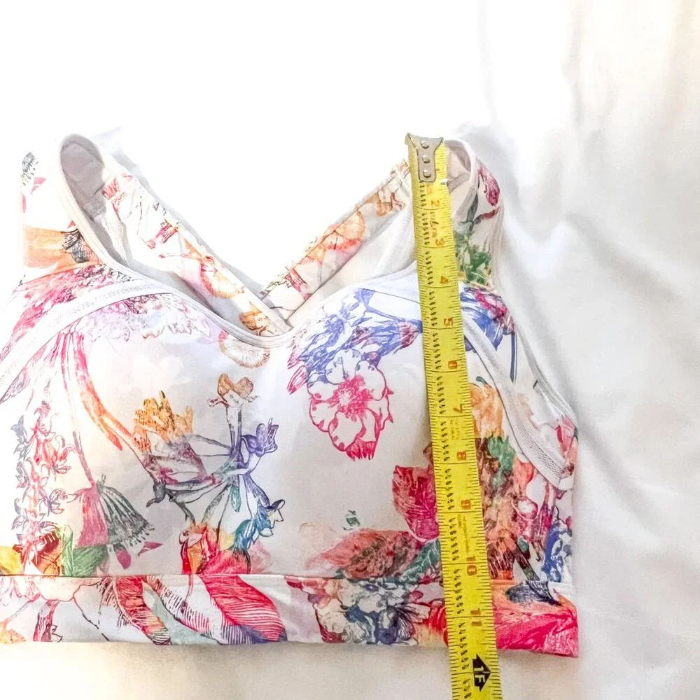 RBX Floral High Impact Strappy Criss-Cross Racerback sports bra, size 1x